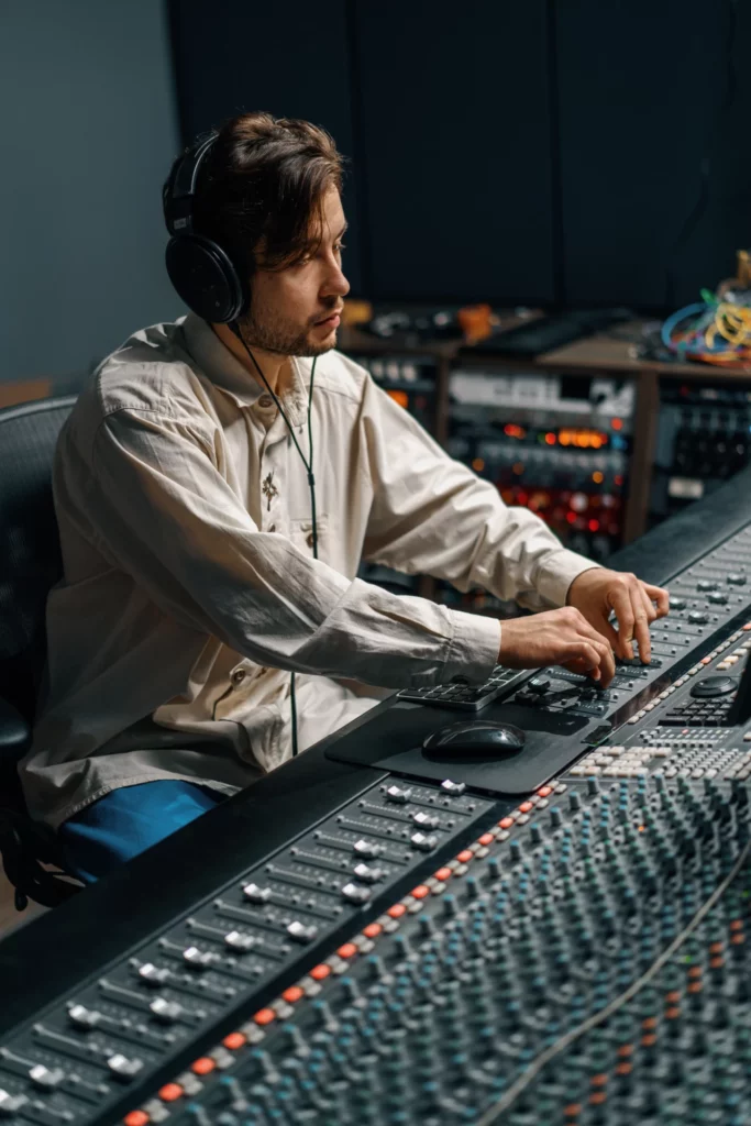 Ingénieur du son travaillant sur une identité sonore pour une marque chez ATS Studios