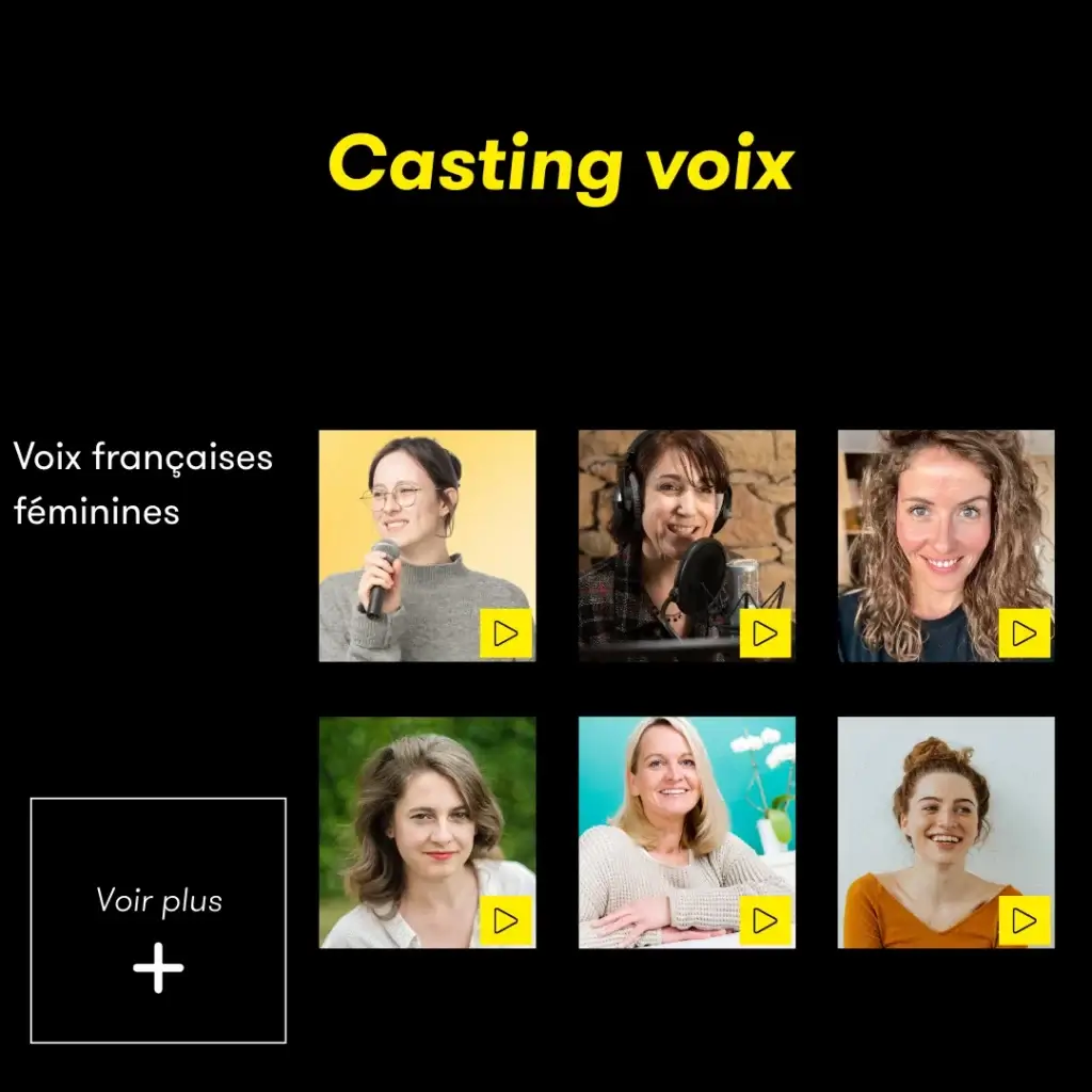 Galerie de portraits de voix-off féminines françaises disponibles chez ATS Studios