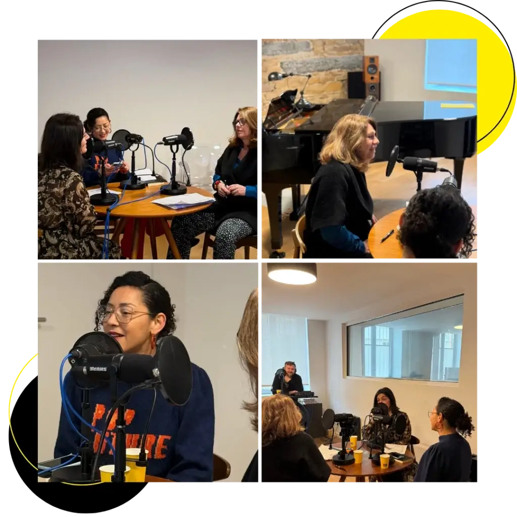 Studio ATS Studios avec clientes enregistrant leur témoignage audio pour un projet de communication sonore